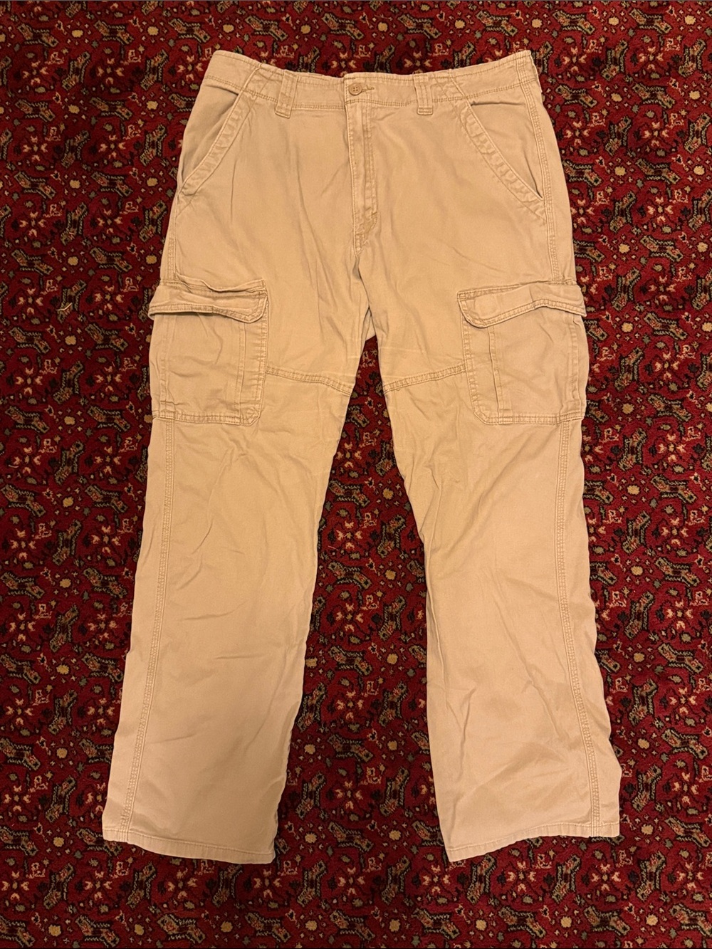 Wrangler Khaki Cargo Pants with Side Pockets
